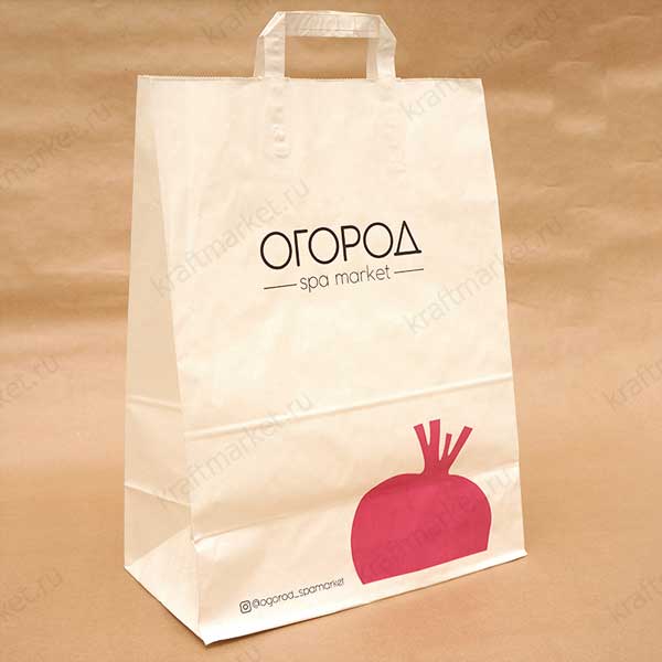 Крафт пакеты с логотипом 2 цвета Огород